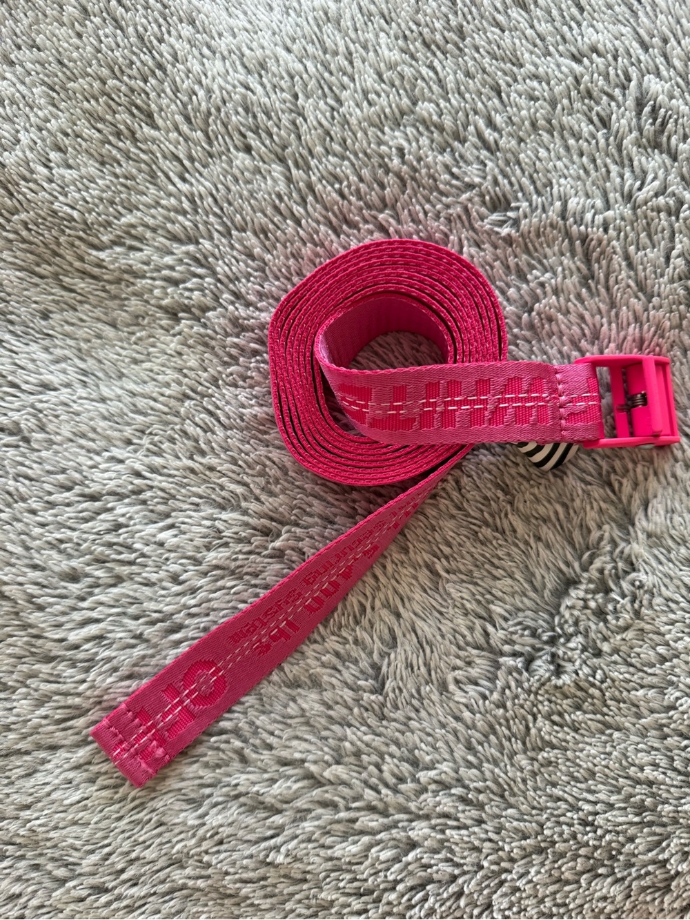 Off White Hot Pink Webbing Belt with Buckle